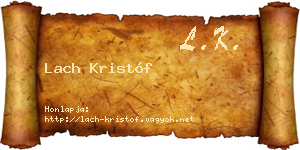 Lach Kristóf névjegykártya